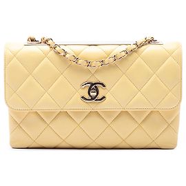 Chanel Yellow Quilted Lambskin Trendy CC Flap