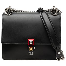 Fendi Black Small Leather Kan I Crossbody