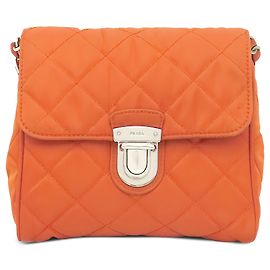 Prada Orange Impuntu Tessuto Chain Crossbody