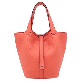 Hermès Orange Clemence Picotin Lock 18