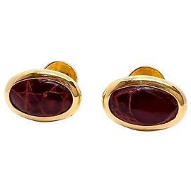 Loewe Boutons de manchette en cuir et plaqué or Anagramme