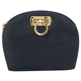 Salvatore Ferragamo Vintage Gancini Chain Suede Small