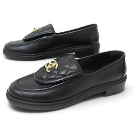 CHAUSSURES CHANEL MOCASSINS G45474 LOGO CC TIMELESS 39 CUIR MATELASSE SHOE