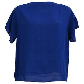 Blusa a scollo quadrato Hermès in poliestere blu