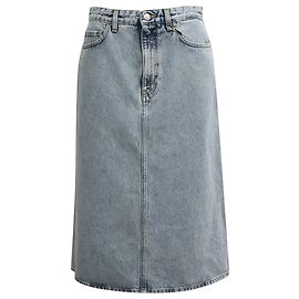 Totême Denim Midi-Rock aus blauer Baumwolle