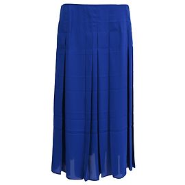 Hermès Plissierter Midi-Rock aus blauem Polyester