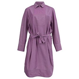 Hermès Midi-Hemdenkleid mit Gürtel aus lila Baumwolle