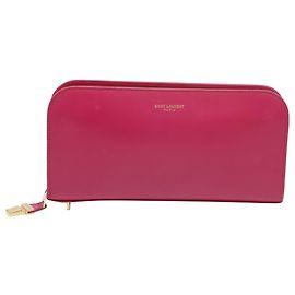 Autre Marque Portafoglio lungo con zip Saint Laurent in pelle rosa