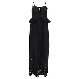 Autre Marque Vestido maxi Reyna Caroline Constas en algodón negro