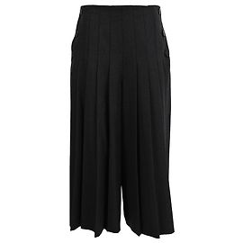 Pantalones anchos plisados Dior en lana negra