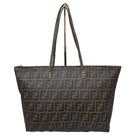Fendi Zucca Spalmati Small Roll Tote - Marrón y Amarillo