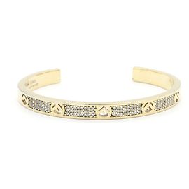 Bracciale Charm Fendi in metallo dorato e cristallo