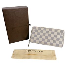 Portefeuille Zippy Louis Vuitton en toile Damier Azur