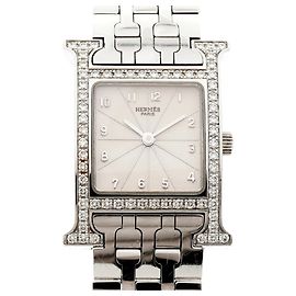 Hermès Orologio da donna Hermes H-Watch Lunetta Diamanti HH1.230 Quadrante Argento