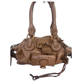 Bolsa de mão Chloé Paddington em couro castanho