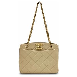 Bolso Tote Chanel Clásico Atemporal Beige Piel de Cordero