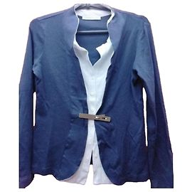 Fabiana Filippi Cardigan Navy Blue Layered-Look