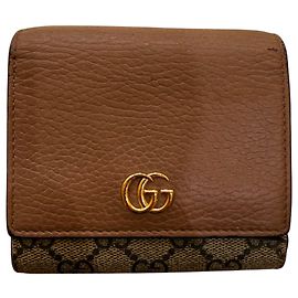 Gucci GG Marmont Card Case GG Coated Canvas with Leather
