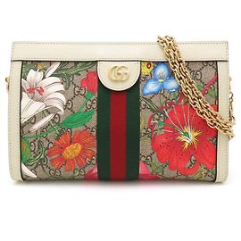 Borsa a tracolla piccola con catena Gucci GG Flora Ophidia