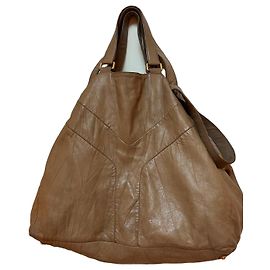 Borsa tote Yves Saint Laurent in pelle taupe
