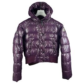 Chaqueta corta acolchada Moncler Alpin Purple con capucha para mujer Talla 0 / XS-S