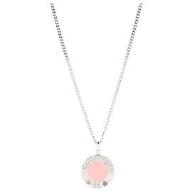 Courreges COURRÈGES - Collana Courrèges in metallo argentato e smalto rosa