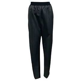 Céline Pantaloni in lana a righe grigio antracite / nero Celine con vita elastica