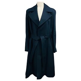 Bottega Veneta Trenchcoat mit Gürtel aus Baumwollcanvas in Navy Blau