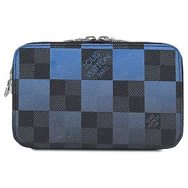 Borsa a tracolla portafoglio Louis Vuitton Damier Graphite Giant Alpha Blu