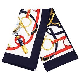 Lenço de seda Hermès Eperon D Or Azul 90 Scarves