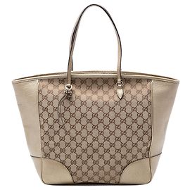 Borsa tote Bree Gucci in tela GG e pelle dorata