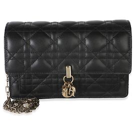Christian Dior My Dior Daily Kettenbeutel aus schwarzem Lammleder Cannage