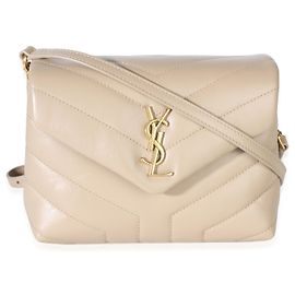 Autre Marque Saint Laurent Beige Calfskin Y Quilted Monogram Toy Loulou