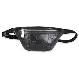Borsetta cintura Gucci in pelle di vitello embossed GG Tennis nera
