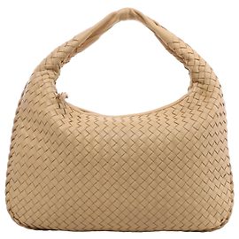 Borsa a tracolla Bottega Veneta Intrecciato Veneta Hobo in pelle Beige 115653