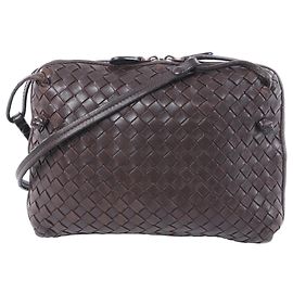 Borsa a tracolla Bottega Veneta Nodini in pelle Intrecciato Marrone