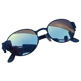 Jean Paul Gaultier ovale Sonnenbrille aus schwarzem Metall