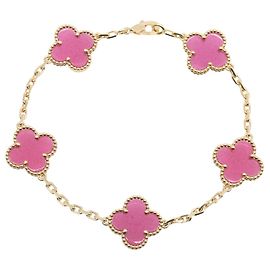 Bracciale Van Cleef & Arpels Vintage Alhambra in smalto rosa