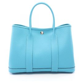 Hermès Borsa Tote Hermes Garden Party TPM Blue Nord