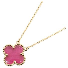 Collana Van Cleef & Arpels Vintage Alhambra in smalto rosa