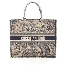 Borsa Christian Dior Dior Book Tote Large Toile de Jouy