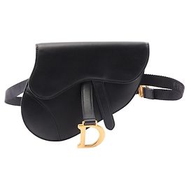 Borsa Saddle Christian Dior in pelle nera