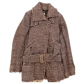 Patrizia Pepe brown tweed jacket with belt