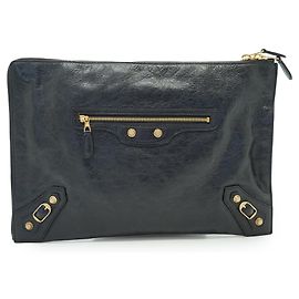 Balenciaga Clutch Giant 12 Flat Motor in pelle di agnello