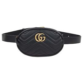 Borsetta cintura Mini GG Marmont in pelle matelassé nera Gucci