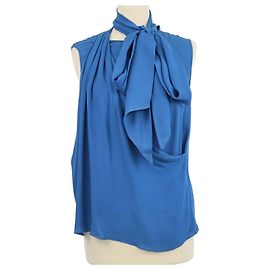 Emilio Pucci Blue Silk Asymmetrical Top