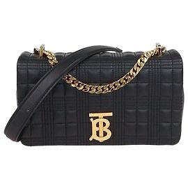 Borsa a tracolla Lola Medium in pelle matelassé nera Burberry