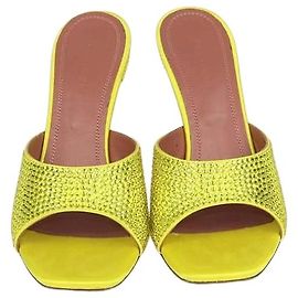 Sandali Mule Lupita Amina Muaddi Citrine Yellow Crystal