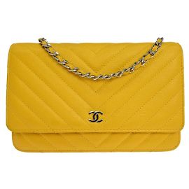 Chanel Ancient Greek Charm Wallet on Chain Chevron Caviar
