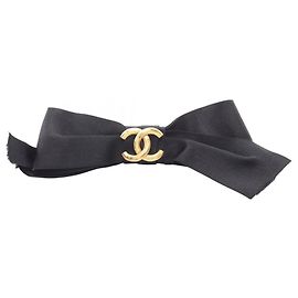 Pasador para el pelo Chanel Vintage Coco Mark con cinta